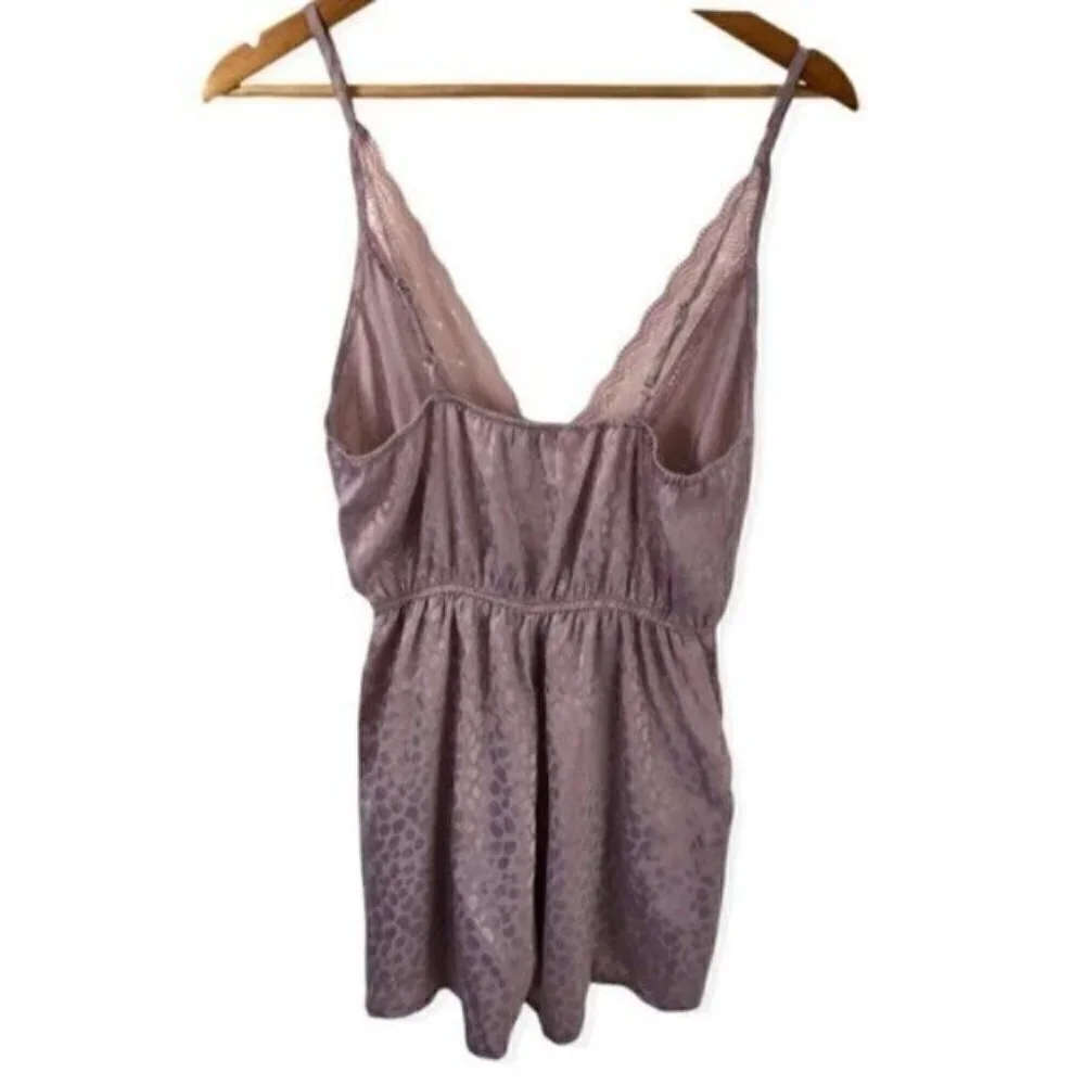 Nasty Gal Sz 10 Lingerie romper Teddy Lacey Front Lavender/Pink nightgown